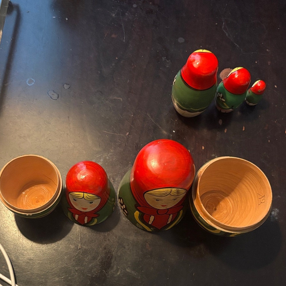 Set of Five Russian Matryoshka Nesting Wooden Traditional Dolls Made In China - Picture 8 of 14